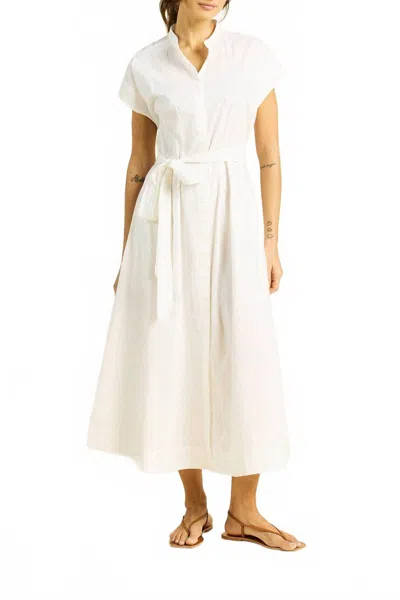 Trovata James Midi Shirt Dress In Beige In White