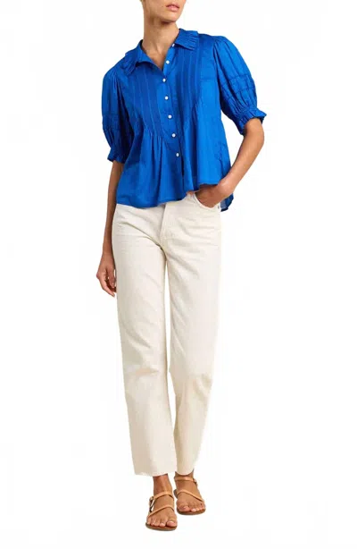 Trovata Jess Cotton Blouse In Cobalto In Blue