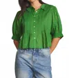 Trovata Jess Pintucked Blouse In Fennel In Green