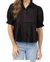 Trovata Jess Short Sleeve Top In Black In Black