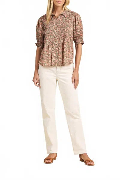 Trovata Jess Soft Cotton Voile Blouse In Marigold Mistral In Multi