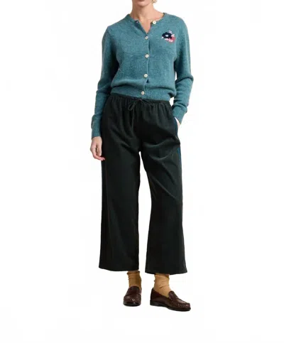 Trovata Joey Wide Leg Pant In Deep Teal In Black