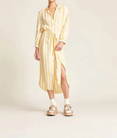 Trovata Joni Dress In Yellow Awning Stripe In Multi