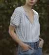 Trovata June Blouse In Swim Stripe In Multi