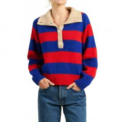 Trovata Juneau Stripe Sweater In Red/blue In Multi