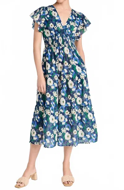Trovata Kendall Midi Dress In Rosa Bianca In Blue