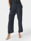 Trovata Leigh Pant In Navy Polka Dot In Blue