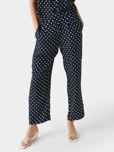 Trovata Leigh Pant In Navy Polka Dot In Blue