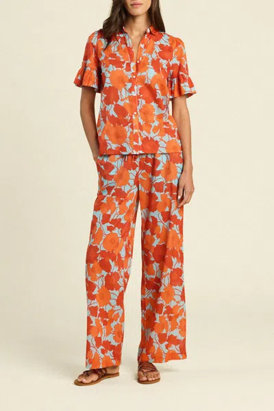 Trovata Lena Blouse In Shoreline Poppy In Red