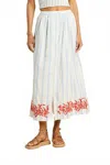 Trovata Lisette Midi Skirt In Cerulean Stripe In Neutral