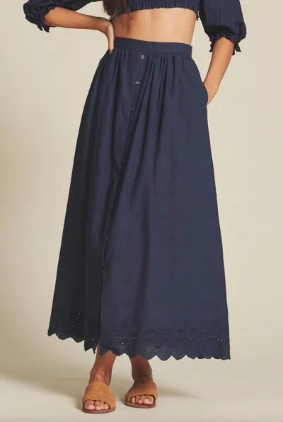 Trovata Lisette Skirt In Midnight Broderie In Multi