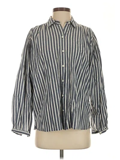 Pre-owned Trovata Long Sleeve Button Down Shirt In Blue