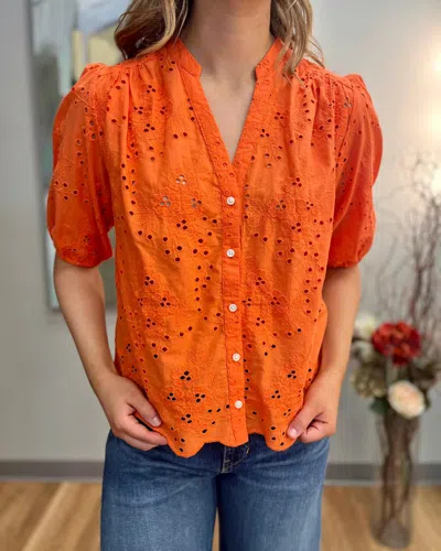 Trovata Loren Blouse In Vermillion In Multi