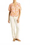Trovata Loren Short Sleeve Blouse In Poppy Dawn In Multi