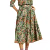 Trovata Makena Midi Skirt In Tranquil Mist In Green