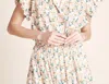 Trovata Marianne "b" Ruffle Sleeve Shirt In Lattice Vine In Multi