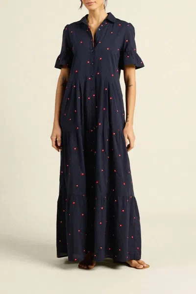 Trovata Martine Dress In Daisy Dot In Blue