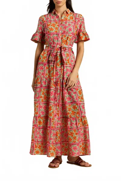 Trovata Martine Maxi Dress In Botanic Tile In Red