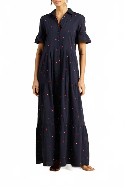 Trovata Martine Maxi Dress In Daisy Dot In Blue