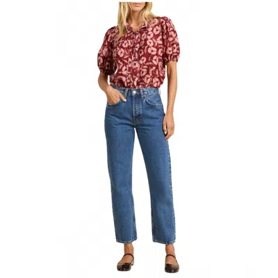 Trovata Mira Short-puff Sleeved Blouse Blouse In Briar Rosewood In Multi