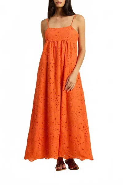 Trovata Mirela Maxi Dress In Vermillion Eyelet In Purple