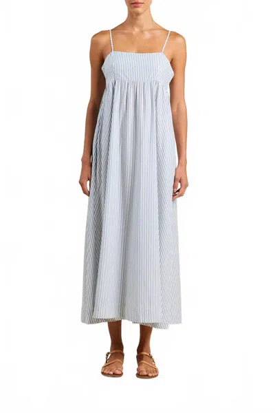 Trovata Mirela Midi Dress In Seaside Stripe In Blue