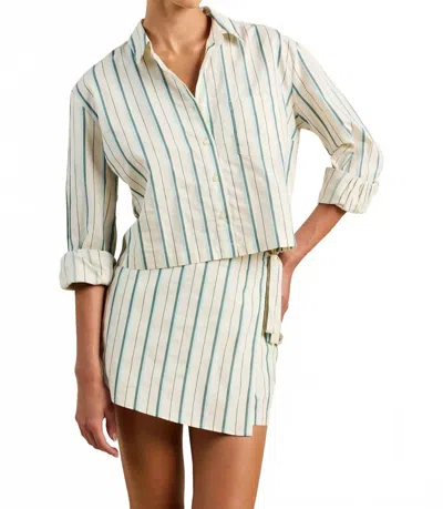 Trovata Nessa Shirt In Striped - Green And Blue In Multi