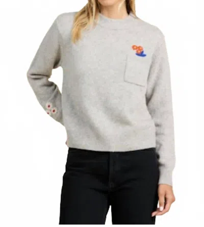 Trovata Oksana Crewneck Sweater In Grey In Multi