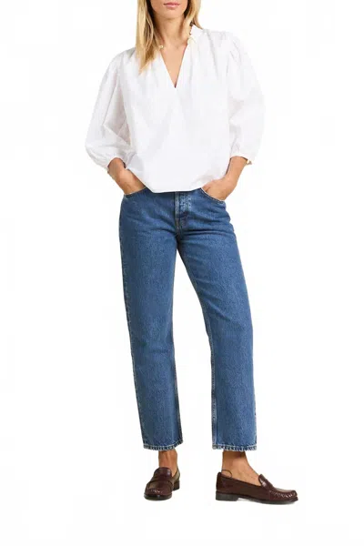 Trovata Orly Buttoned Crown Collar Blouse In White