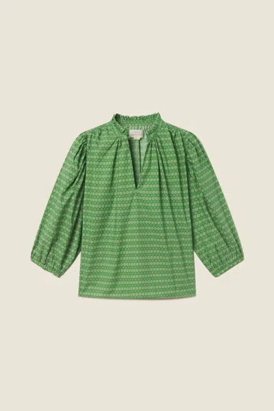 Trovata Orly Medallion Blouse In Green Medallion