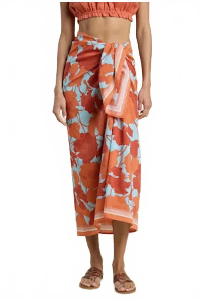 Trovata Playa Sarong In Shoreline Poppy In Orange