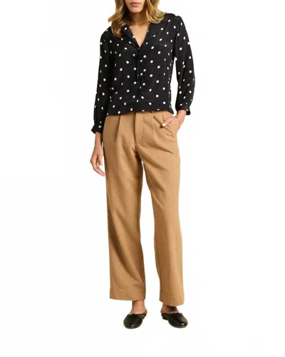 Trovata Polka Dots Yvonne Blouse In Black
