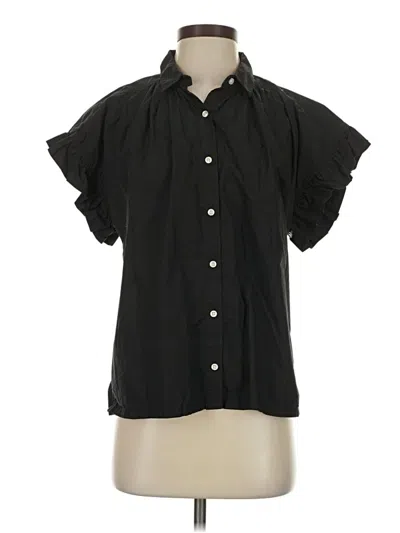 Pre-owned Trovata Short Sleeve Blouse In Black