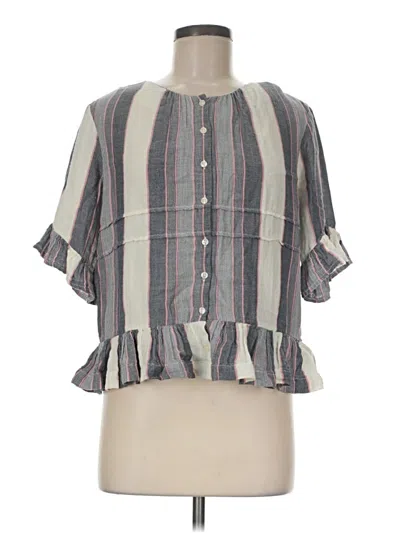 Pre-owned Trovata Short Sleeve Blouse In Gray