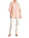 Trovata Sienna Button Down Shirt In Creamsicle Stripe In Multi