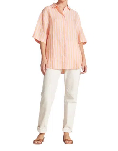 Trovata Sienna Button Down Shirt In Creamsicle Stripe In Multi