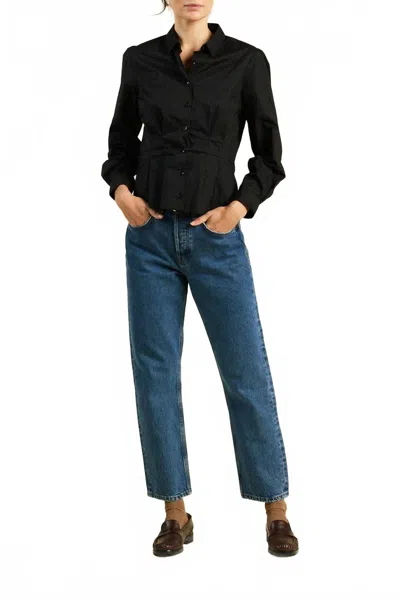 Trovata Valentina Button Down Blouse In Black