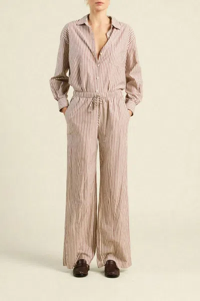 Trovata Vera Stripe Pants In Burgundy Stripe In Multi