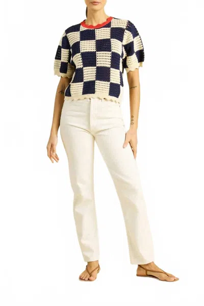Trovata Women's Jules Sweater Shirt In Checkered In Multi