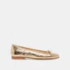 Trove Anisa Ballet Flats Gold Distressed Leather - Re:vita