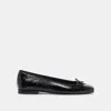 Trove Anisa Ballet Flats Noir Embossed Leather - Re:vita