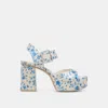 Trove Bobby Pearl Heels Blue Floral Satin - Re:vita In Multi