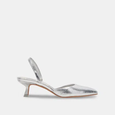 Trove Corsa Heels Silver Crackled Leather - Re:vita