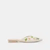 Trove Elm Flats White Floral Raffia - Re:vita In Black