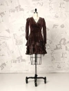 Trove (finished) Peggy Velvet Faux Wrap Dress -  Vintage In Animal Print