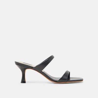 Trove Genora Wide Heels Black Leather - Re:vita