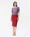 Trove Joyce Knit Pencil Skirt In Red
