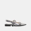 Trove Labell Flats Silver Distressed Leather - Re:vita