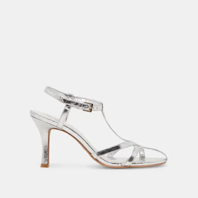 Trove Liane Heels Silver Distressed Leather - Re:vita