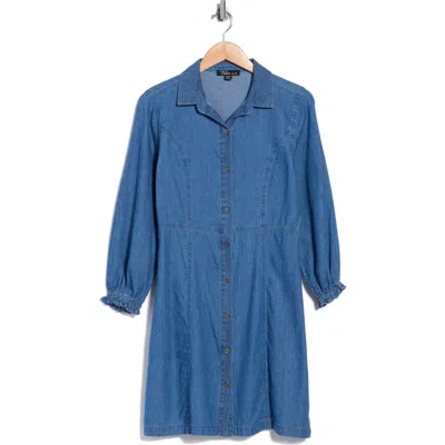 Trove New York Long Sleeve Denim Shirtdress In Multi
